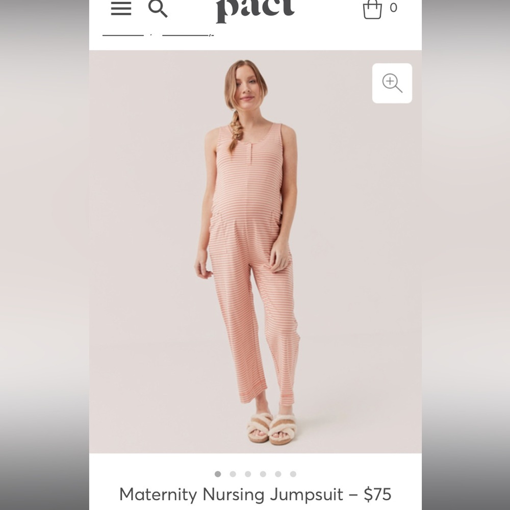 Pact maternity and nursing jumpsuit size M